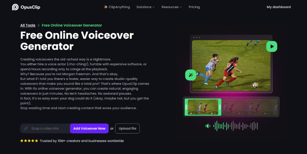 Opus Pro Free Online Voiceover Generator