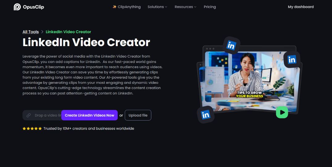 Opus clip / LinkedIn Video Creator